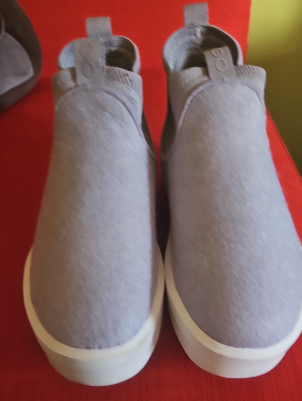 OOFOS Women's Slip-On Ankle Booties in Light Gray